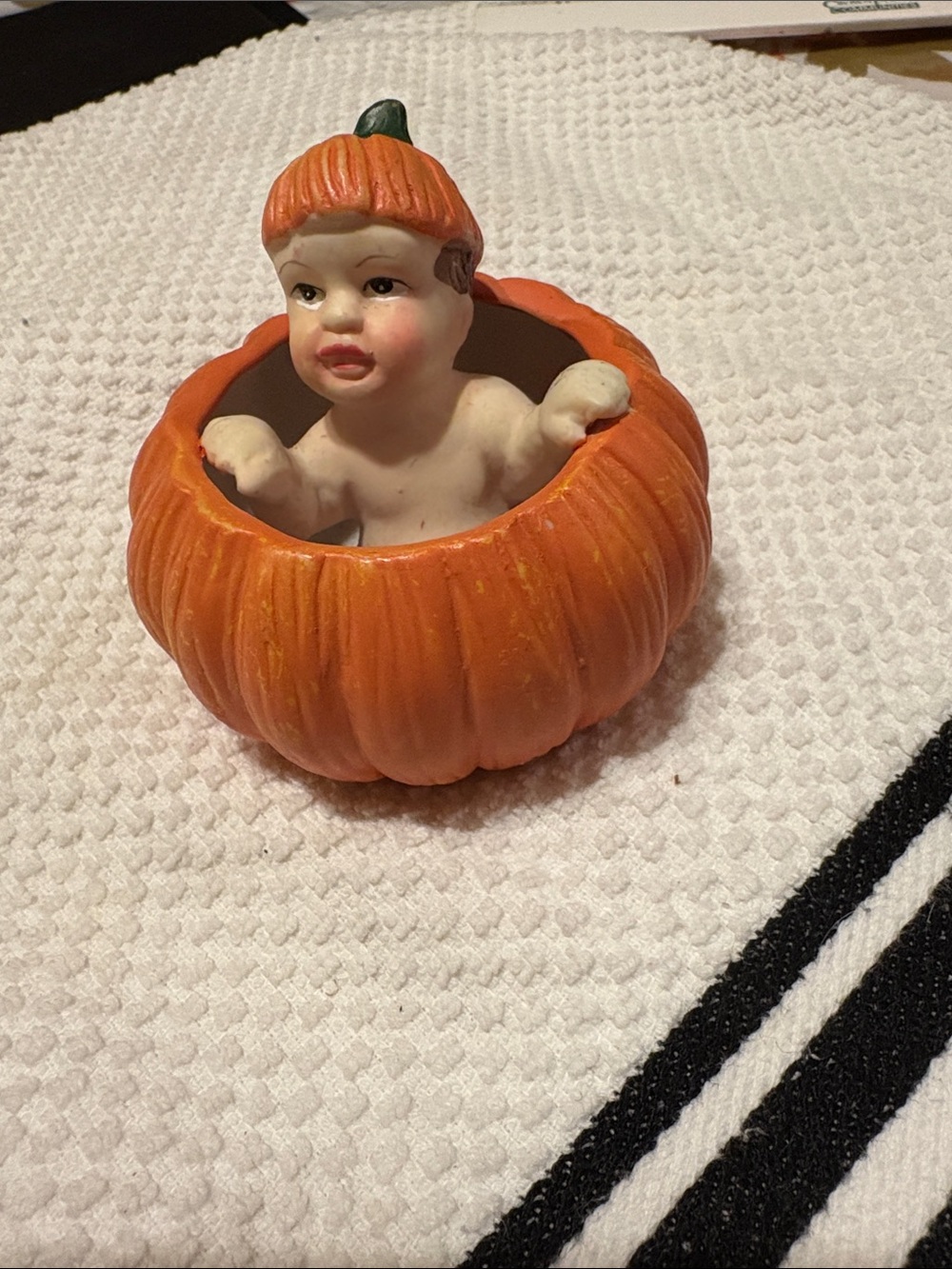 Orange Pumpkin Baby Figurine Planter - Decorative Home Accent